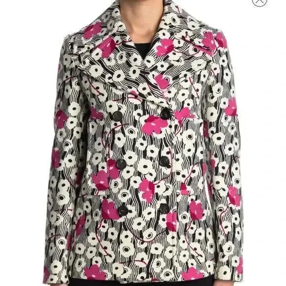 NEW Valentino Caban Printed Wool Blend Blazer Jacket - SZ 40 #DC267